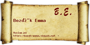 Bezák Emma névjegykártya